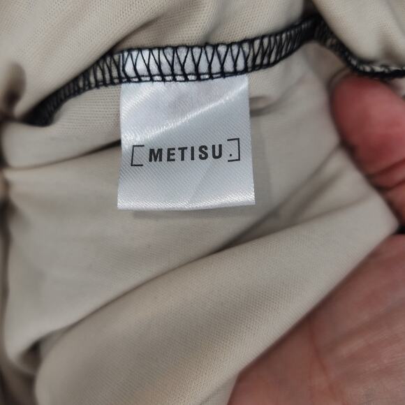 Metisu Black Lace Overlay Sheath Dress with Ruffle & Bow Women’s Size Small - Picture 8 of 10